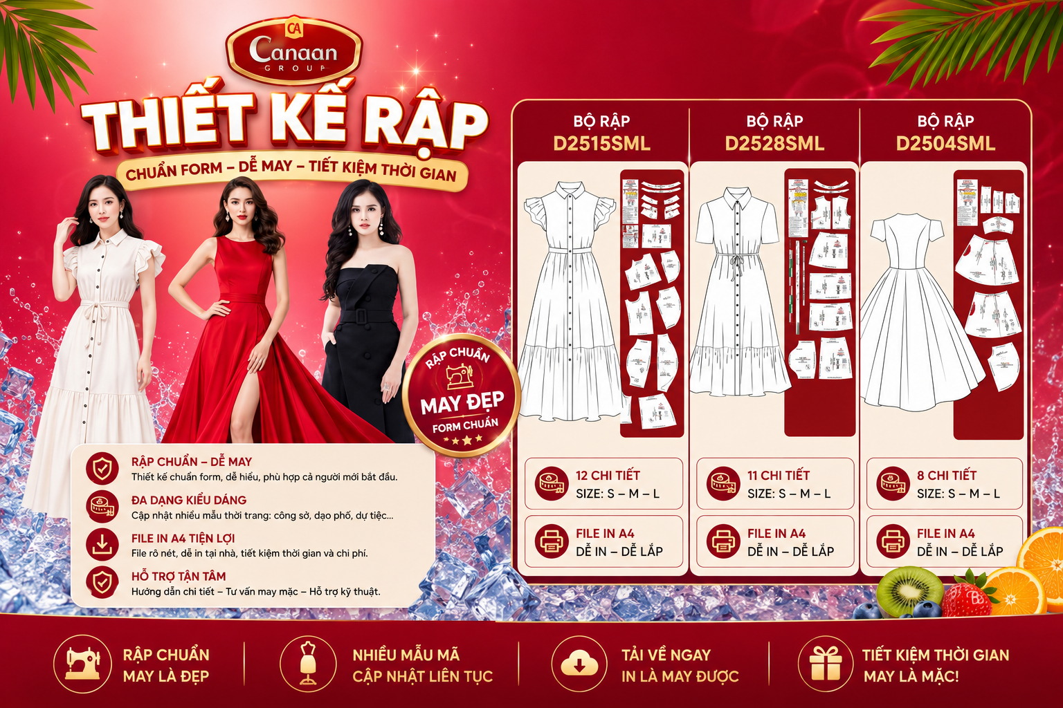 Thiết kế rập đầm chuẩn form dễ may - Canaan Group