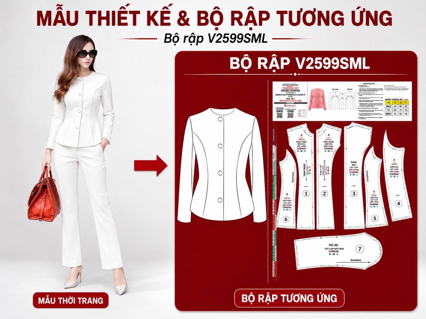 Bộ rập đầm thiết kế chuẩn form mẫu 03 size S-M-L