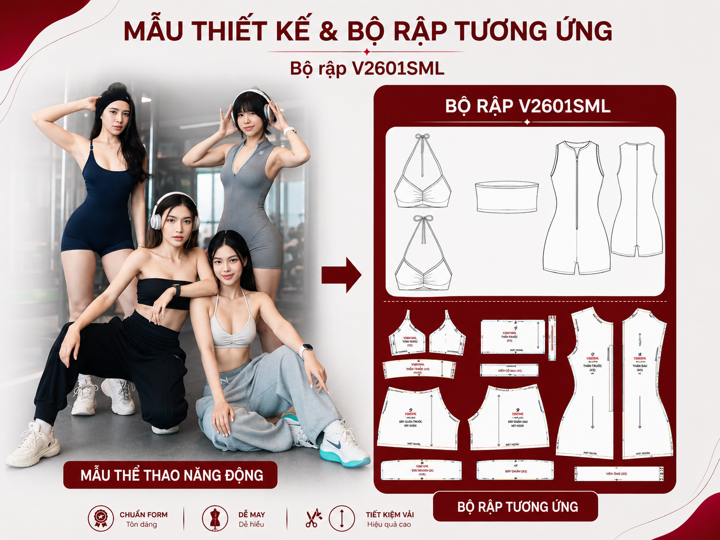 Bộ rập đầm thiết kế chuẩn form mẫu 05 size S-M-L